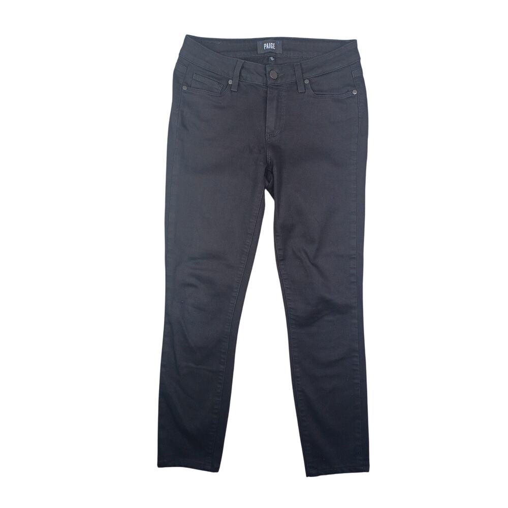 PAIGE Jeans‎ Women's 27 Black Shadow Verdugo Ultra Skinny Low Rise Stretch Denim